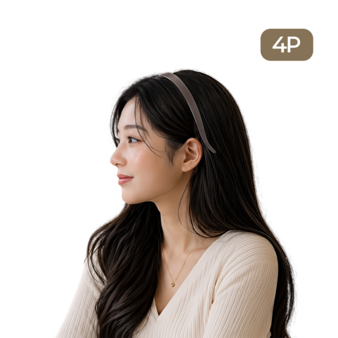 귀 안아픈 U형 머리띠 고탄력 헤어밴드 4종세트 이미지 2