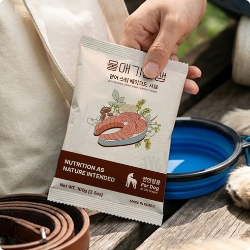 전연령 강아지 울애기쌩쌩 스팀베이크드 사료 연어 × 1kg × 1개