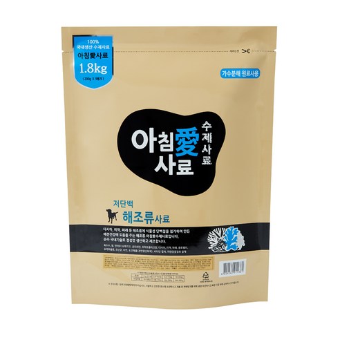 전연령 강아지 저단백 해조류 소프트사료 곡물 × 1.8kg × 1개