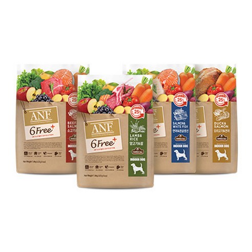 전연령 식스프리 플러스 인도어 독 건식사료 양+쌀 × 5.6kg × 1개