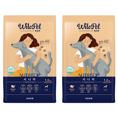 시니어 강아지 뉴트리탑 소프트사료 닭 × 1.2kg × 2개