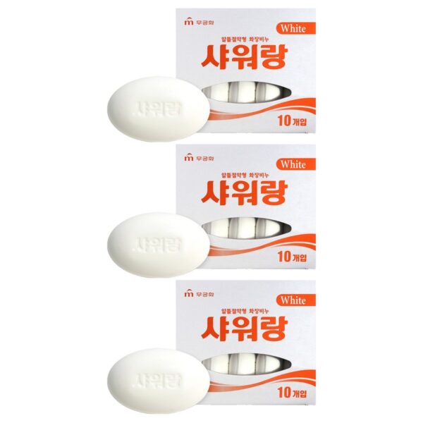 무궁화 샤워랑 화이트 화장비누, 130g, 30개입