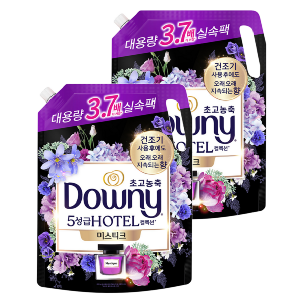 다우니 초고농축 호텔 컬렉션 섬유유연제 미스티크 리필, 2.6L, 2개 이미지 1