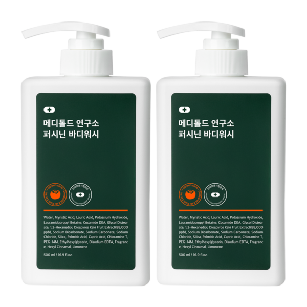 메디톨드 연구소 퍼시닌 단감 바디워시, 2개, 500ml