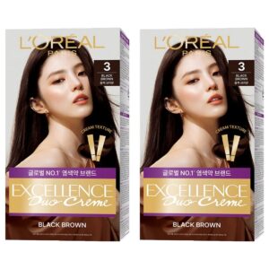 30623589353363-711885d8-186d-4f2c-a1b2-5f8a18fc3dbd.jpg 로레알파리 엑셀랑스 듀오크림 나눠쓰는 새치염색 염모제, 3호 블랙 브라운, 2개