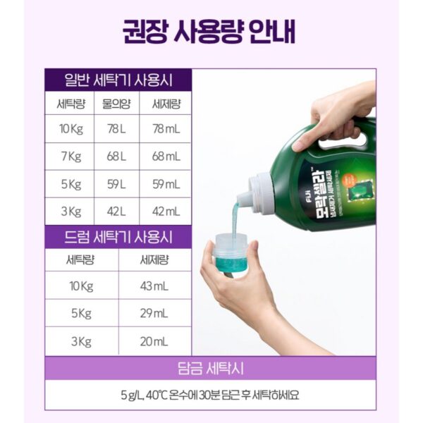 피지 모락셀라 냄새제거 빨래쉰내 실내건조 허브향 세탁세제 리필, 2.3L, 2개 이미지 3