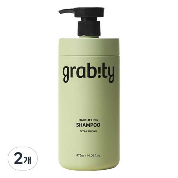 그래비티 기능성 탈모샴푸 두피클리닉 헤어리프팅 엑스 트라 스트 롱 스트롱 카이스트, 475ml, 2개