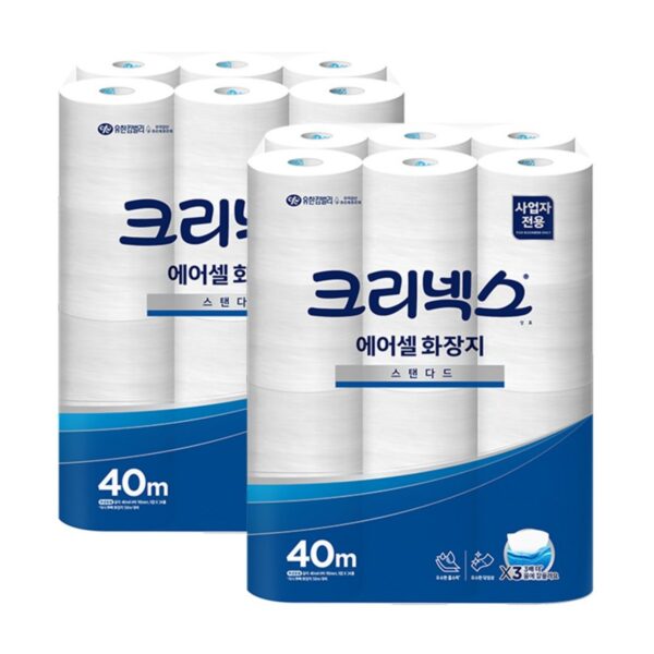 크리넥스 에어셀 화장지 스탠다드 40m, 24개입, 2개 이미지 1
