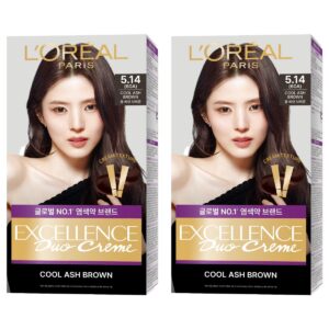 59277829728146-018612f8-4437-4e9b-a32d-c825409ba0cf.jpg 로레알파리 엑셀랑스 듀오 크림 염색제, 5.14 쿨애쉬브라운, 2개
