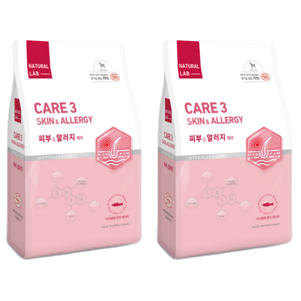 네츄럴랩 강아지 케어 유기농 기능성 사료, 피부, 피모+알러지, 2kg, 2개 이미지 1