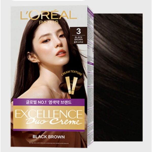 로레알파리 엑셀랑스 듀오크림 나눠쓰는 새치염색 염모제, 3호 블랙 브라운, 4개