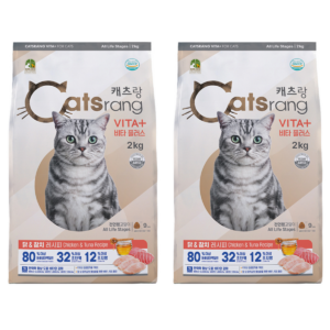 캐츠랑 전연령 고양이 비타플러스 건식사료, 닭+참치, 2kg, 2개 이미지 1 캐츠랑 전연령 고양이 비타플러스 건식사료, 닭+참치, 2kg, 2개 이미지 1