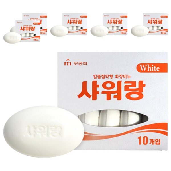 무궁화 샤워랑 화이트 화장비누, 130g, 60개입
