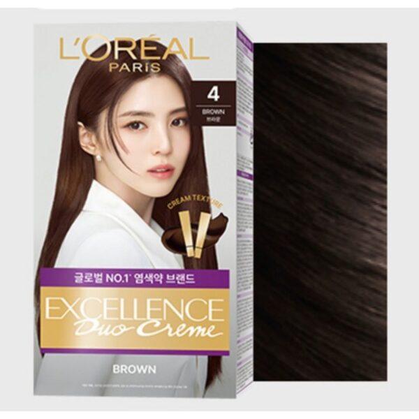 로레알파리 엑셀랑스 듀오크림 나눠쓰는 새치염색 염모제, 4호 브라운, 2개