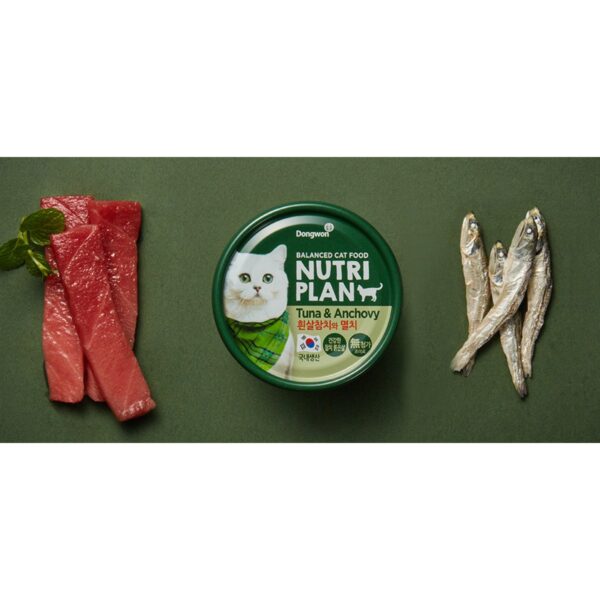 동원뉴트리플랜 고양이 간식 습식캔, 혼합맛(흰살참치, 멸치), 160g, 48개 이미지 2