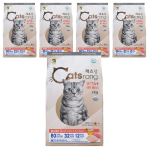 캐츠랑 전연령 고양이 비타플러스 건식사료, 닭+참치, 2kg, 5개 이미지 1 캐츠랑 전연령 고양이 비타플러스 건식사료, 닭+참치, 2kg, 5개 이미지 1