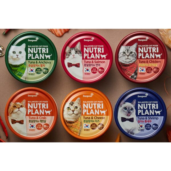 동원뉴트리플랜 고양이 간식 습식캔, 혼합맛(흰살참치, 멸치), 160g, 48개 이미지 6