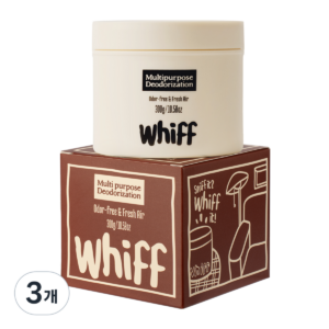 [공식몰] 위프 탈취제 WHIFF 침실 새집증후군 고체탈취제 초강력 냄새 제거 헤이즈 베이지, 300g, 3개 이미지 1