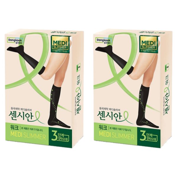 센시안 워크 동국제약 의료기기 압박 반스타킹 블랙, S, 종아리/무릎형, 2개 이미지 2