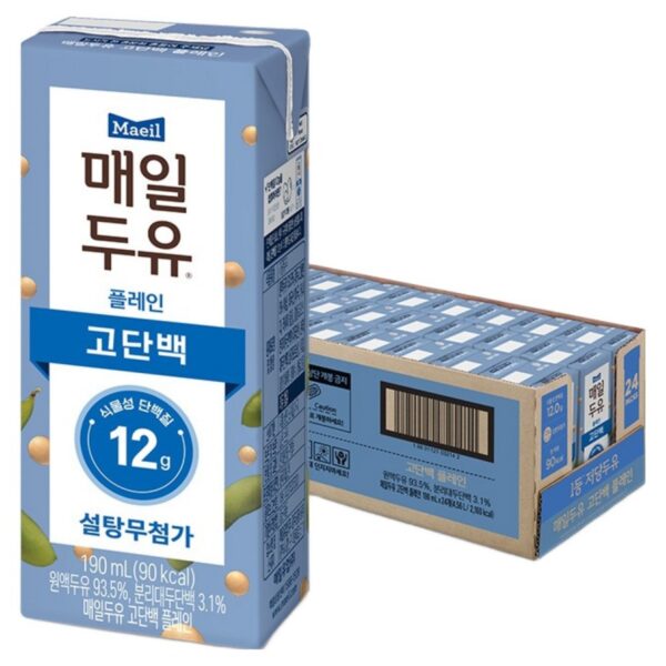 매일두유 고단백 플레인 두유, 190ml, 24개 이미지 1