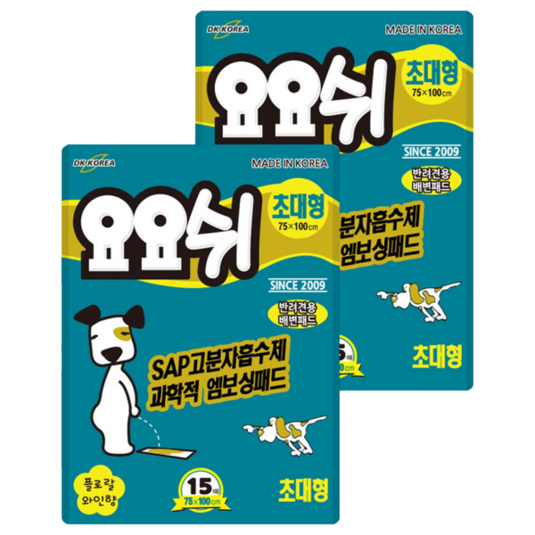 요요쉬 애견 배변패드 플로랄와인향, 초대형(75, 100 cm), 15개입, 2개 이미지 1