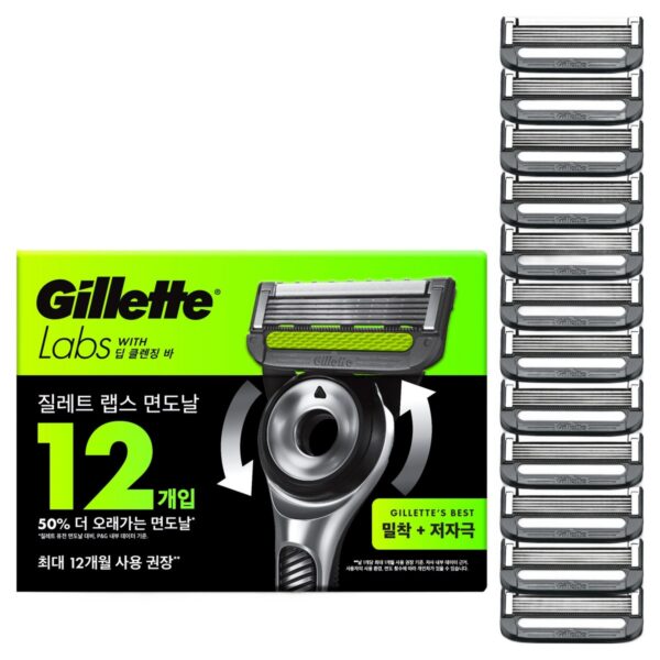 질레트랩스 딥 클렌징 바 면도날, 12개입, 1개 이미지 1