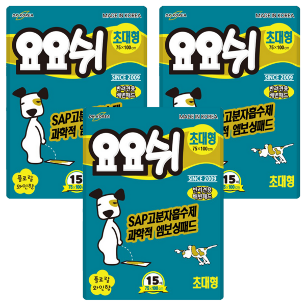요요쉬 애견 배변패드 플로랄와인향, 초대형(75, 100 cm), 15개입, 3개 이미지 1