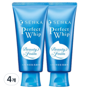 센카 퍼펙트 휩 페이셜 워시 FA 클렌징폼, 120g, 4개