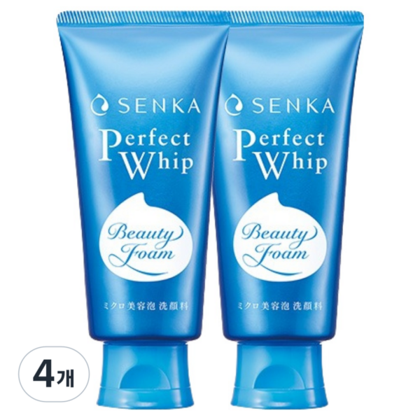 센카 퍼펙트 휩 페이셜 워시 FA 클렌징폼, 120g, 4개