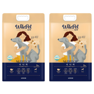 월로펫 시니어 강아지 뉴트리탑 소프트사료, 닭, 3kg, 2개 이미지 1