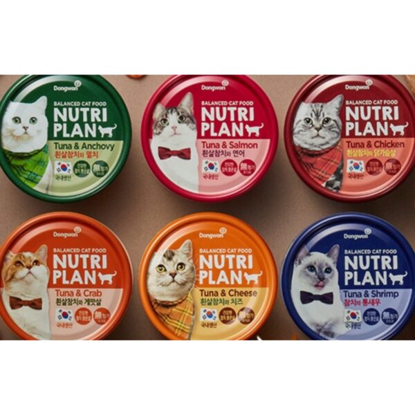 동원뉴트리플랜 고양이 간식 습식캔, 혼합맛(흰살참치, 연어), 160g, 48개 이미지 7